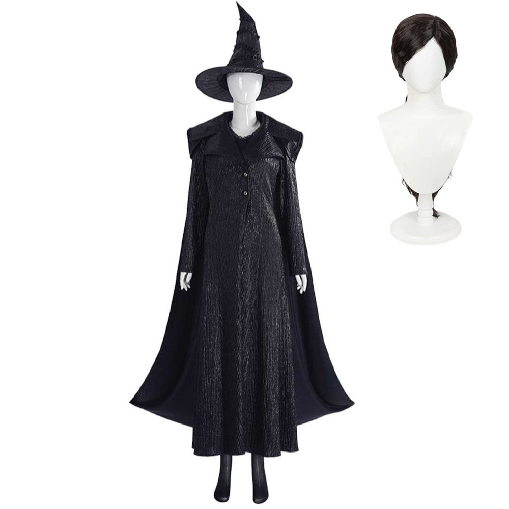 Wicked: For Good (2025) Elphaba Black Coat Cloak Set Outfits Cosplay Costume