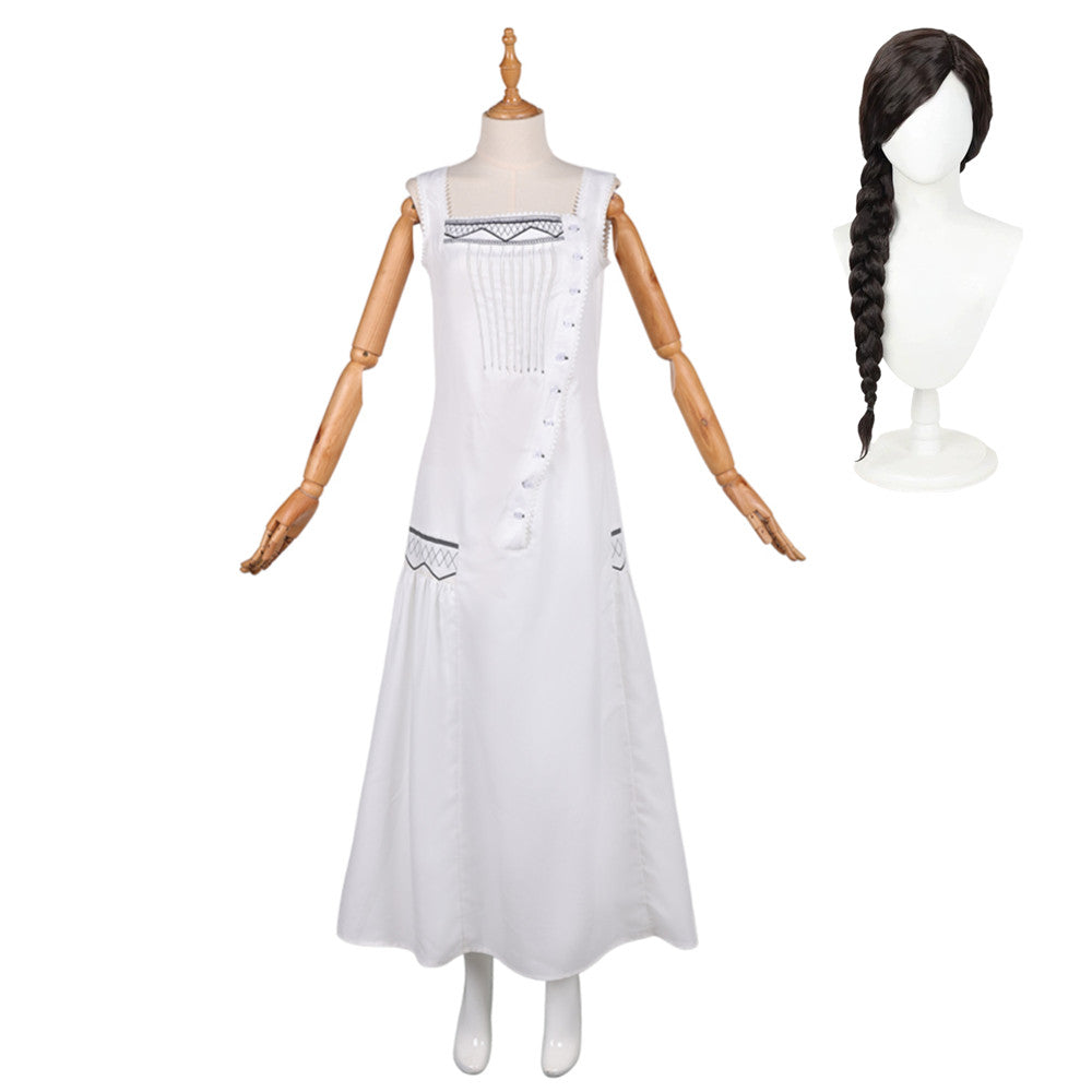 Wicked: For Good (2025) Elphaba White Dress Cosplay Costume Halloween Suit