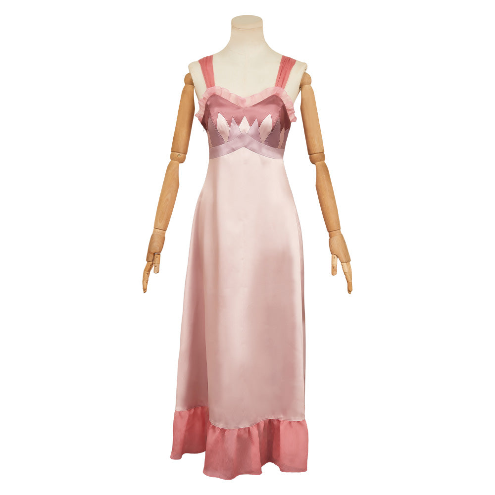 Wicked: For Good (2025) Glinda Pink Satin Dress Sleepwear Cosplay Costume