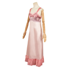 Wicked: For Good (2025) Glinda Pink Satin Dress Sleepwear Cosplay Costume