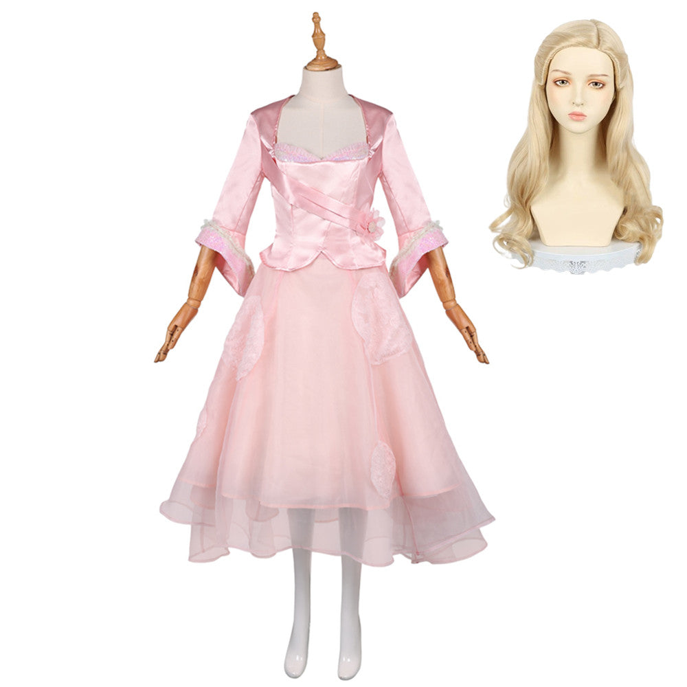 Wicked: For Good (2025) Glinda Square Neck Pink Set Outfits Cosplay Costume