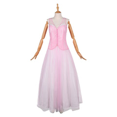 Wicked: For Good (2025) Glinda White Dress Pink Cardigan Set Outfits Cosplay Costume