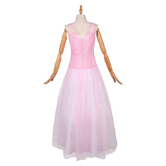 Wicked: For Good (2025) Glinda White Dress Pink Cardigan Set Outfits Cosplay Costume