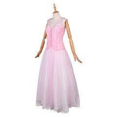 Wicked: For Good (2025) Glinda White Dress Pink Cardigan Set Outfits Cosplay Costume