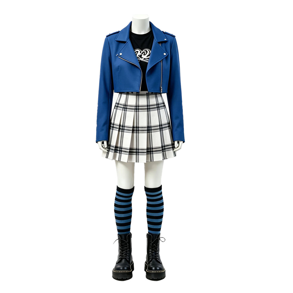 Wizards Beyond Waverly Place (2026) Billie Russo Blue Jacket Skirt Set Outfits Cosplay Costume