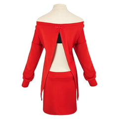 Yor Forger Red Top Skirt Set Casual Wear Outfits Cosplay Costume