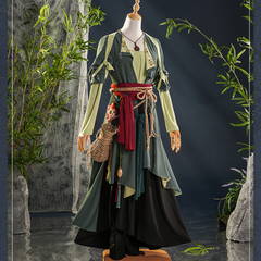 Where Winds Meet (2025) Ying Ying Green Set Wuxia Hanfu Outfits Cosplay Costume