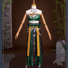 Where Winds Meet (2025) Zui Hua Yin Sect Green Set Wuxia Hanfu Outfits Cosplay Costume