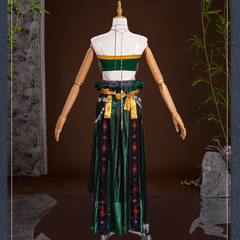 Where Winds Meet (2025) Zui Hua Yin Sect Green Set Wuxia Hanfu Outfits Cosplay Costume