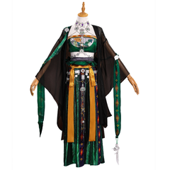 Where Winds Meet (2025) Zui Hua Yin Sect Green Set Wuxia Hanfu Outfits Cosplay Costume