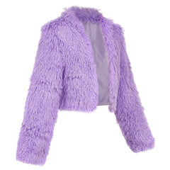 Zootopia 2 (2025) Gazelle Purple Plush Coat Jacket Outfits Cosplay Costume
