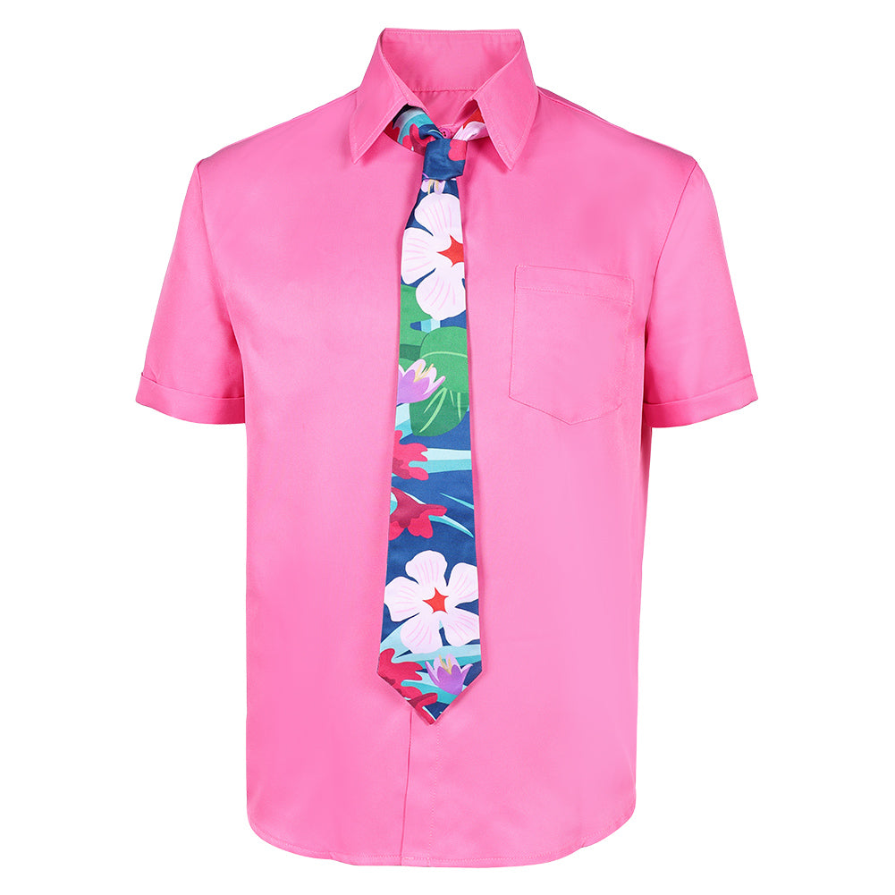 Zootopia 2 (2025) Nick Wilde Pink Plain Shirt Necktie Set Outfits Cosplay Costume