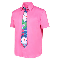 Zootopia 2 (2025) Nick Wilde Pink Plain Shirt Necktie Set Outfits Cosplay Costume