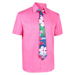 Zootopia 2 (2025) Nick Wilde Pink Plain Shirt Necktie Set Outfits Cosplay Costume