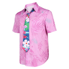 Zootopia 2 (2025) Nick Wilde Pink Printed Shirt Necktie Outfits Cosplay Costume