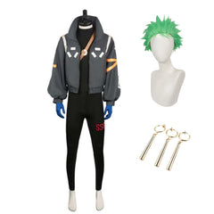 Anime One Piece Egghead Arc Roronoa Zoro Gray Coat Set Outfits Cosplay Costume Halloween Carnival Suit