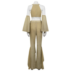 Women 1970s Retro Vintage Disco Jumpsuit Flares Pants Outfits Halloween Carnival Suit