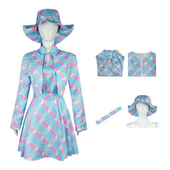 Movie Barbie 2023 Margot Robbie Barbie Blue Skirt Set Cosplay Costume Outfits Halloween Carnival Suit