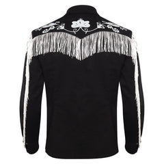 Movie Barbie 2023 Ken Black Denim Tassel Shirt Outfits Cosplay Costume Halloween Carnival Suit