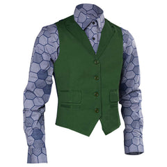 Movie Dark Knight Joker Hexagon Shirt + Vest costume Tailor Made Halloween Carnival Suit
