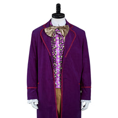 Willy Wonka And The Chocolate Factory 1971 Wonka Purple Coat Set Cosplay Costume Halloween Suit