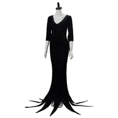 Morticia Black Dress Cosplay Costume Outfit Halloween Suit
