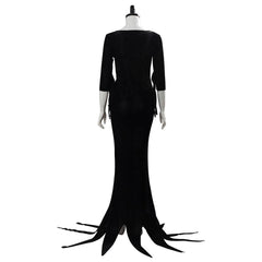 TV Morticia Black Dress Cosplay Costume Outfit Halloweem Suit
