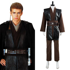Movie Star Wars Anakin Brown Outfits No Clock Cosplay Costume Halloween carnival Suit