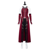 Wanda Vision Scarlet Witch Red Set Outfit Cosplay Costume Halloween Carnival Suit