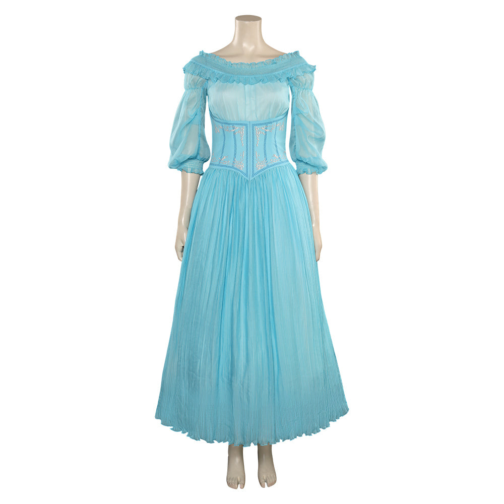 Movie The Little Mermaid Ariel Blue Dress Set Outfits Cosplay Costume Halloween Carnival Suit