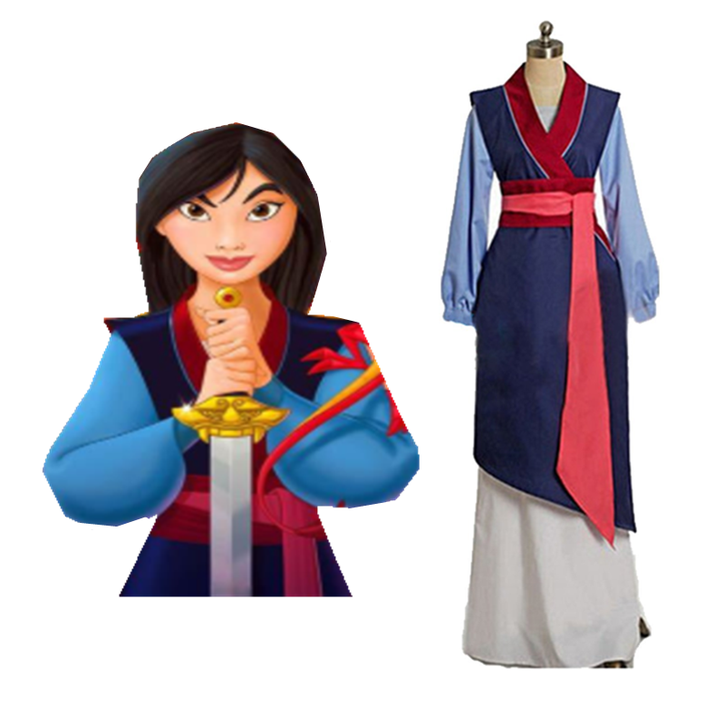 Movie Mulan Hua Mulan Cosplay Costume Chinese Traditional Dress Hallow