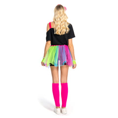 70s 80s Fancy Dress Women Tutu Skirt Retro Party Hippie Costume Outfits Set