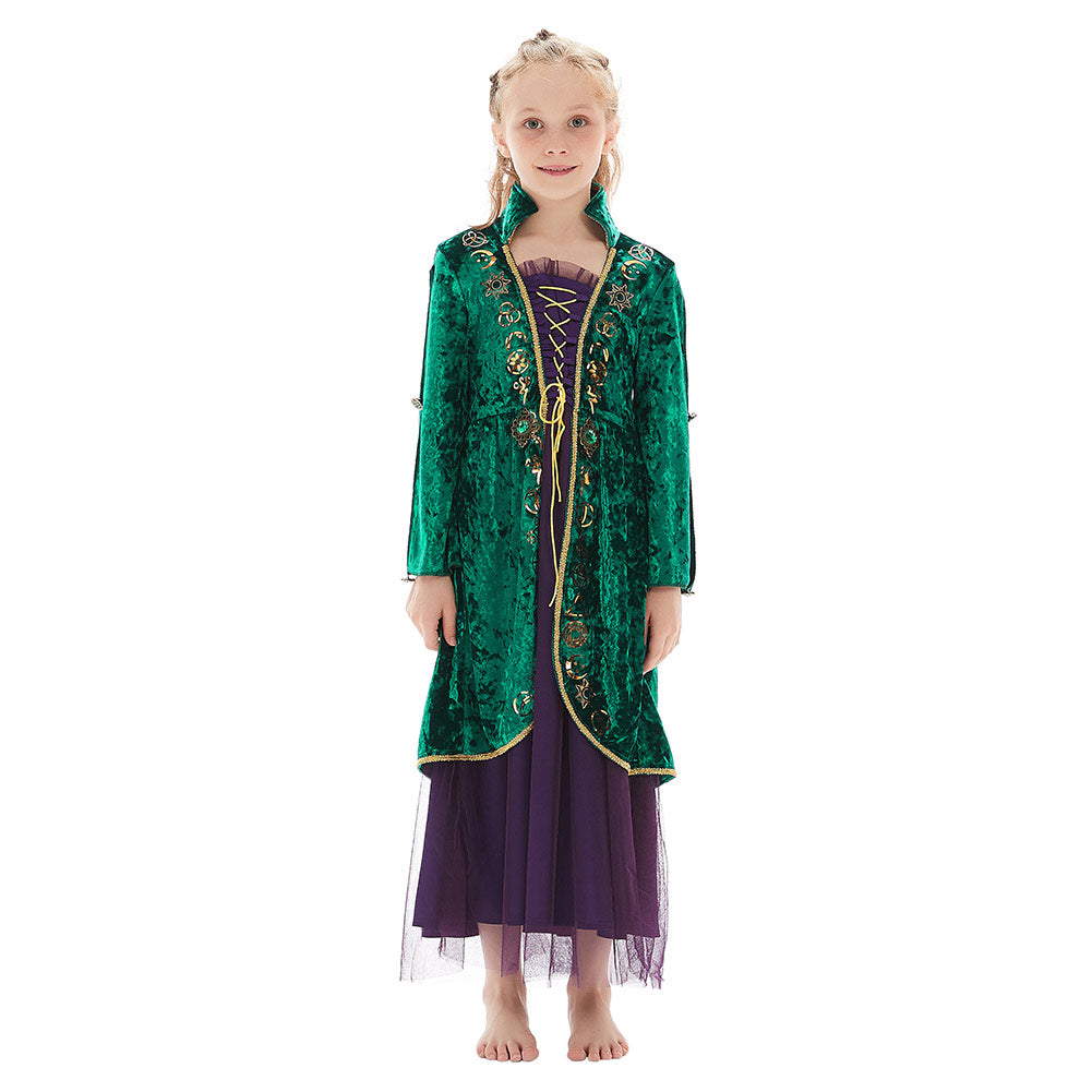Kids Hocus Pocus- Winifred Sanderson Cosplay Costume Outfits Halloween Carnival Suit