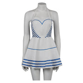 Movie Barbie 2023 Margot Robbie Barbie Outfits White Dress Cosplay Costume Halloween Carnival Suit