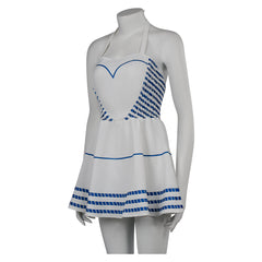 Movie Barbie 2023 Margot Robbie Barbie Outfits White Dress Cosplay Costume Halloween Carnival Suit