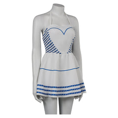 Movie Barbie 2023 Margot Robbie Barbie Outfits White Dress Cosplay Costume Halloween Carnival Suit