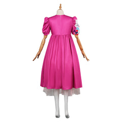 Movie Barbie 2023 Margot Robbie Barbie Rose Pink Dress Outfits Cosplay Costume Halloween Carnival Suit