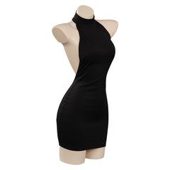 Vermeil in Gold Vermeil Black Backless Dress Outfits Cosplay Costume Halloween Carnival Suit