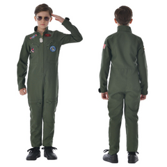 Kids Top Gun Cosplay Costume Pilot Outfits Halloween Carnival Suit