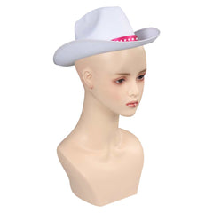 Kids Children Movie Barbie 2023 Margot Robbie Barbie White Western Cowboy Hat Cosplay Cap Accessories