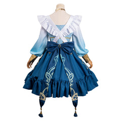 Game Genshin Impact Nilou Cosplay Costume Blue Lolita Maid Dress Outfits Halloween Carnival Suit-Coshduk