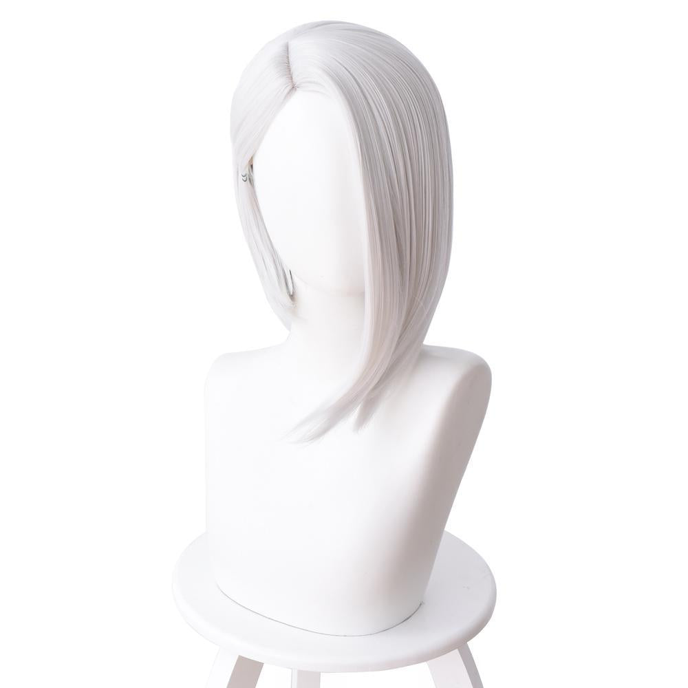 Game Overwatch Ashe Short Straight Cosplay Wig Silver White Halloween Props