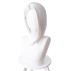 Game Overwatch Ashe Short Straight Cosplay Wig Silver White Halloween Props