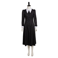 TV Jenna Ortega Black Polka Dot Dress Outfits Cosplay Costume Halloween Carnival Suit