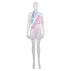 Movie Barbie 2023 Margot Robbie Barbie Beads Sequin Outfits  Cosplay Costume Halloween Carnival Suit