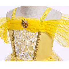 Kids Girls Movie Beauty And The Beast Belle Cosplay Costume Outfits Halloween Carnival Suit