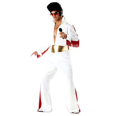 Elvis 2022 White Jumpsuit Stage Outfits Cosplay Costume Halloween Carnival Suit