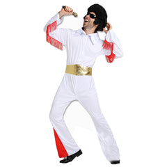 Elvis 2022 White Jumpsuit Stage Outfits Cosplay Costume Halloween Carnival Suit
