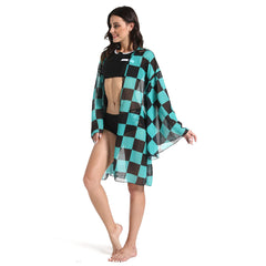 Tanjirou Green Bikini Beach Swimsuit Set Halloween Suit