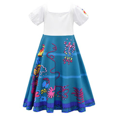 Kids Girls Encanto Mirabel Cosplay Costume Dress Halloween Carnival Suit